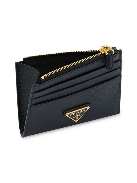 prada saffiano zippered card case|farfetch prada wallet.